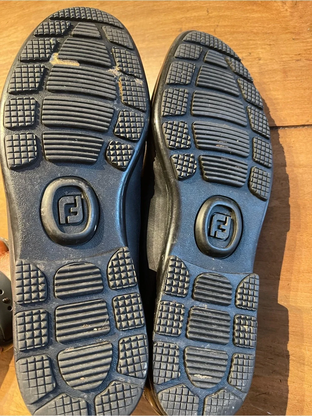 FootJoy Black Leather Bit Loafers with White Stitching